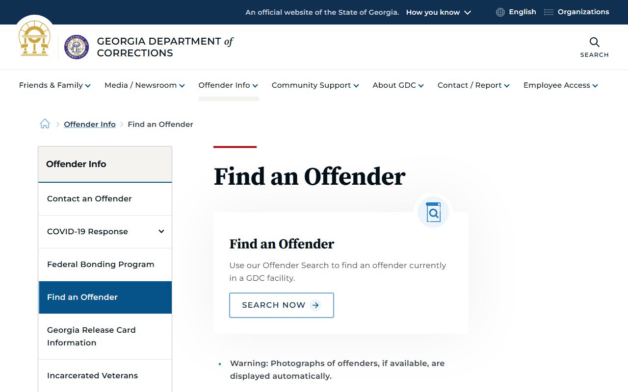Georgia Department of Corrections locator for Atkinson County sentenced inmates